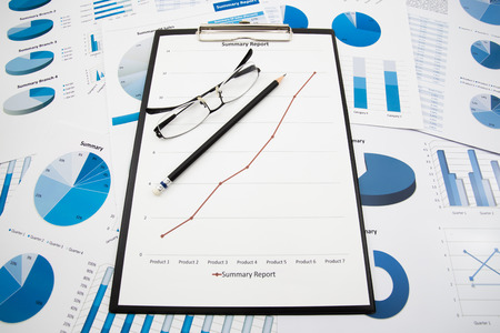 Business graph analysis report. Accountingの写真素材