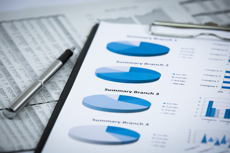 Business graph analysis report. Accountingの写真素材