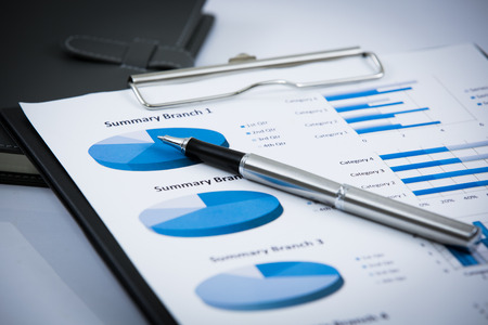 Business graph analysis report. Accountingの写真素材