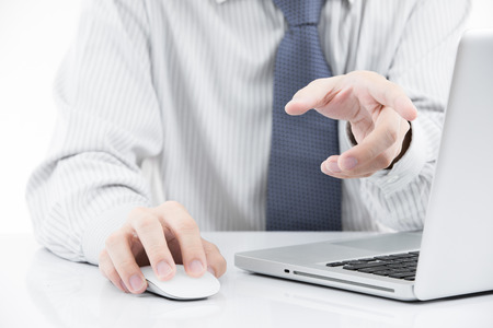 Close-up of Businessman using laptopの写真素材