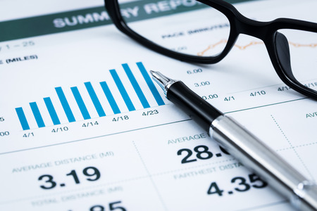 Business graph analysis report. Accountingの写真素材