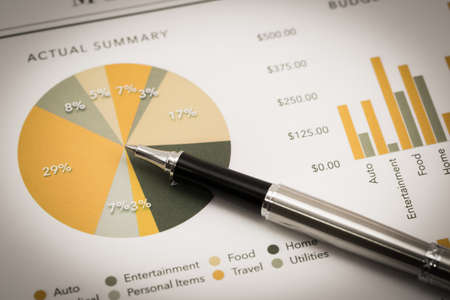 Showing business and financial report. Accountingの写真素材