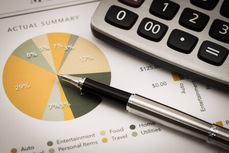 Showing business and financial report. Accountingの写真素材