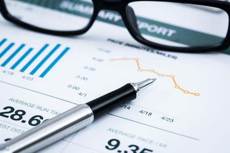 Business graph analysis report. Accountingの写真素材