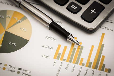 Showing business and financial report. Accountingの写真素材