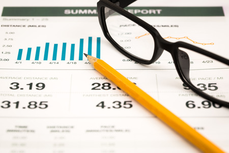 Business graph analysis report. Accountingの写真素材