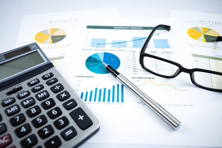 Showing business and financial report. Accountingの写真素材