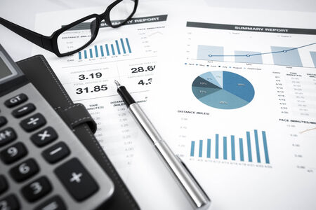Showing business and financial report. Accountingの写真素材