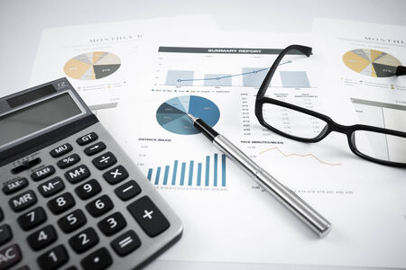 Showing business and financial report. Accountingの写真素材