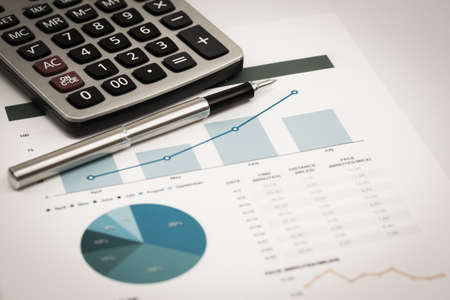 Showing business and financial report. Accountingの写真素材