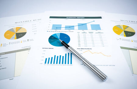 Showing business and financial report. Accountingの写真素材