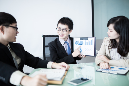 Successful business meeting with a group of people at the office.Asianの写真素材
