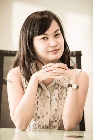 Modern business woman in the office with copy space.Asianの写真素材