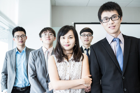 Group of business people with businessman leader on foreground.Asianの写真素材
