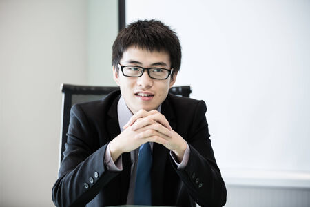 Image of young handsome confident businessman in suit.Asianの写真素材