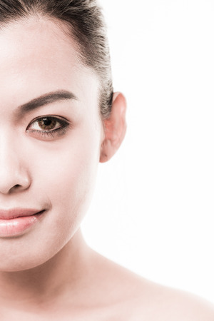 Asian beauty face closeup portraitの写真素材