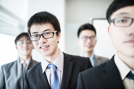 Group of business people with businessman leader on foreground.Asianの写真素材