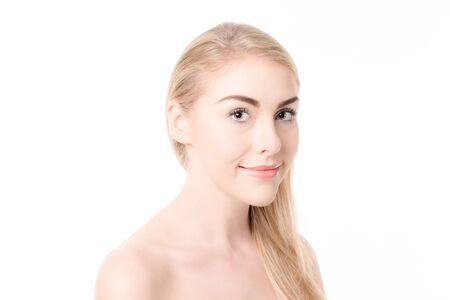 beautiful woman with perfect skin and faceの写真素材
