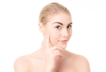 beautiful woman with perfect skin and faceの写真素材