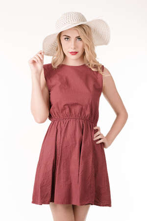 Portrait of beautiful blonde womanの写真素材