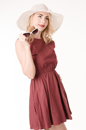 Portrait of beautiful blonde womanの写真素材