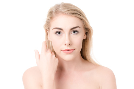 beautiful woman with perfect skin and faceの写真素材