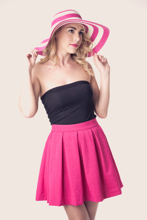 Portrait of beautiful blonde womanの写真素材