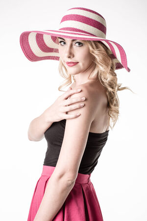 Portrait of beautiful blonde womanの写真素材
