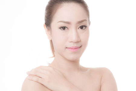 beautiful woman with perfect skin and faceの写真素材