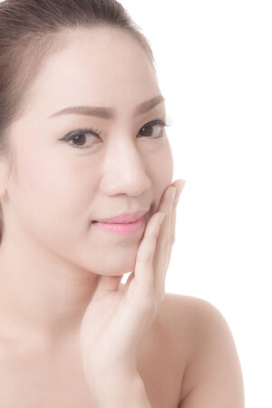 beautiful woman with perfect skin and faceの写真素材
