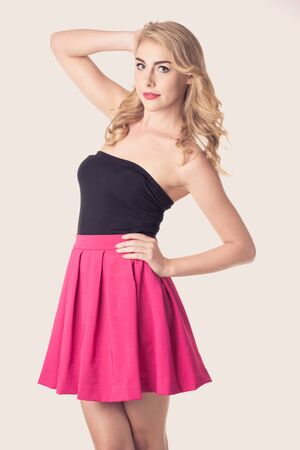 Portrait of beautiful blonde womanの写真素材
