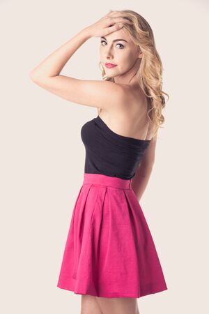 Portrait of beautiful blonde womanの写真素材