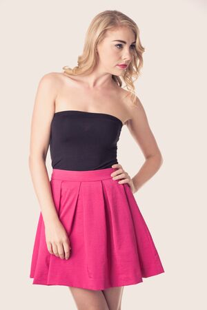 Portrait of beautiful blonde womanの写真素材