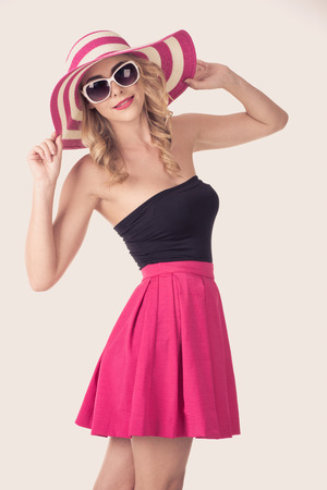 Portrait of beautiful blonde womanの写真素材