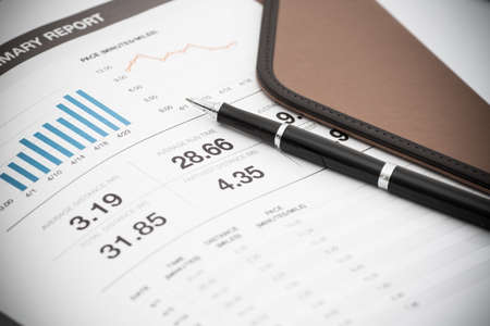 Showing business and financial report. Accounting