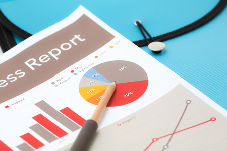 Business graph analysis report. Accountingの写真素材