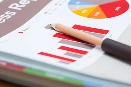 Showing business and financial report. Accounting
