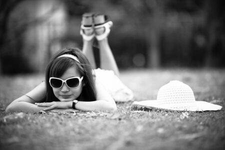 Beautiful young woman. Outdoor portraitの写真素材