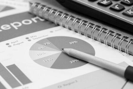 Showing business and financial report. Accountingの写真素材