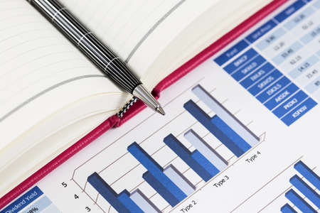 Showing business and financial report. Accounting
