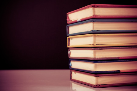 close up on stack of book