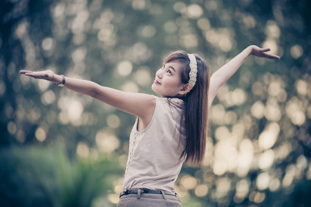 Woman in freedomの写真素材