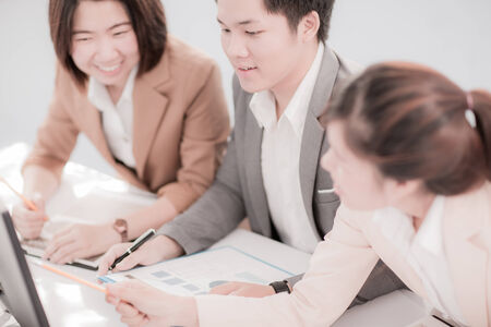 Successful business meeting with a group of people at the office.Asianの写真素材