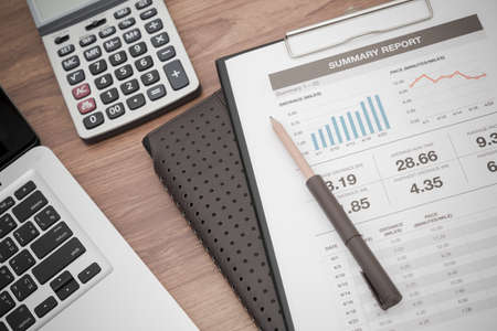 Showing business and financial report. Accountingの写真素材