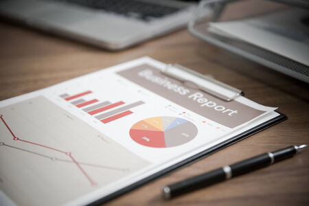 Showing business and financial report. Accountingの写真素材