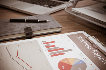 Showing business and financial report. Accountingの写真素材