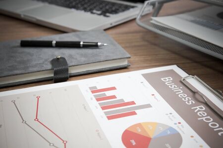 Showing business and financial report. Accountingの写真素材