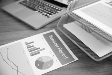 Showing business and financial report. Accountingの写真素材