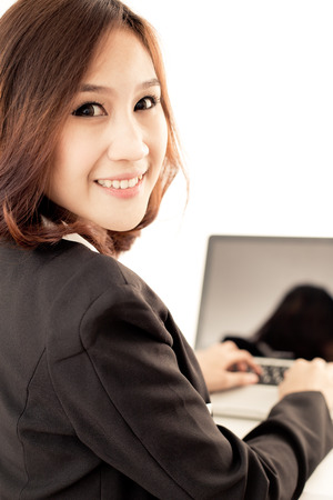 young asian businesswoman working in officeの写真素材