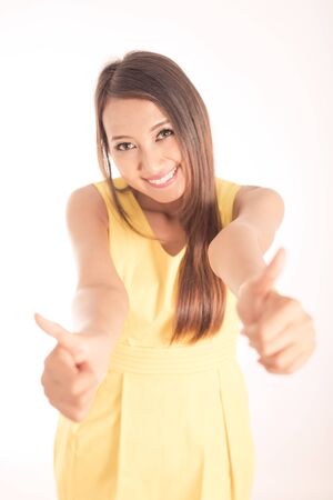 Asian woman isolated on white backgroundの写真素材